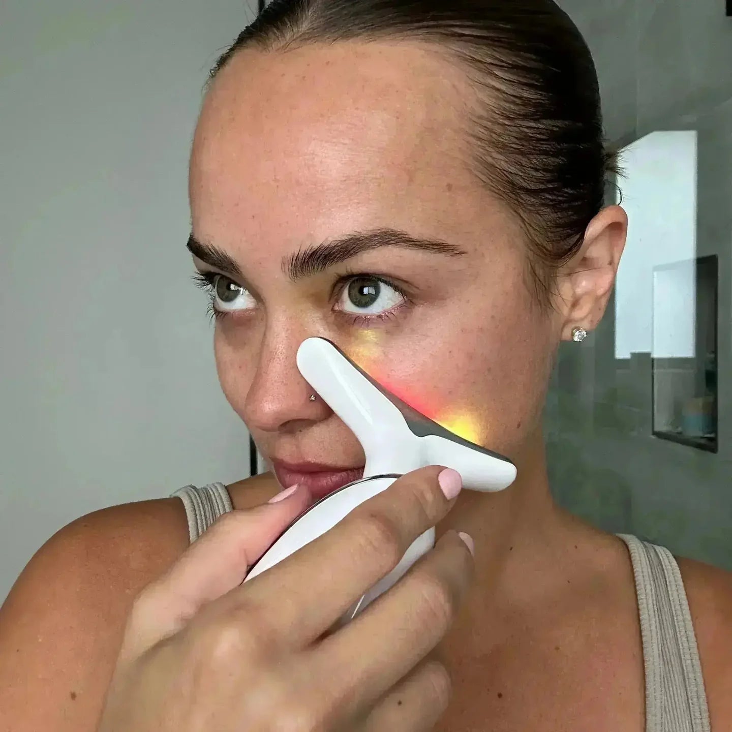 Roza Glow™ Face & Neck Massager with LED Light Therapy